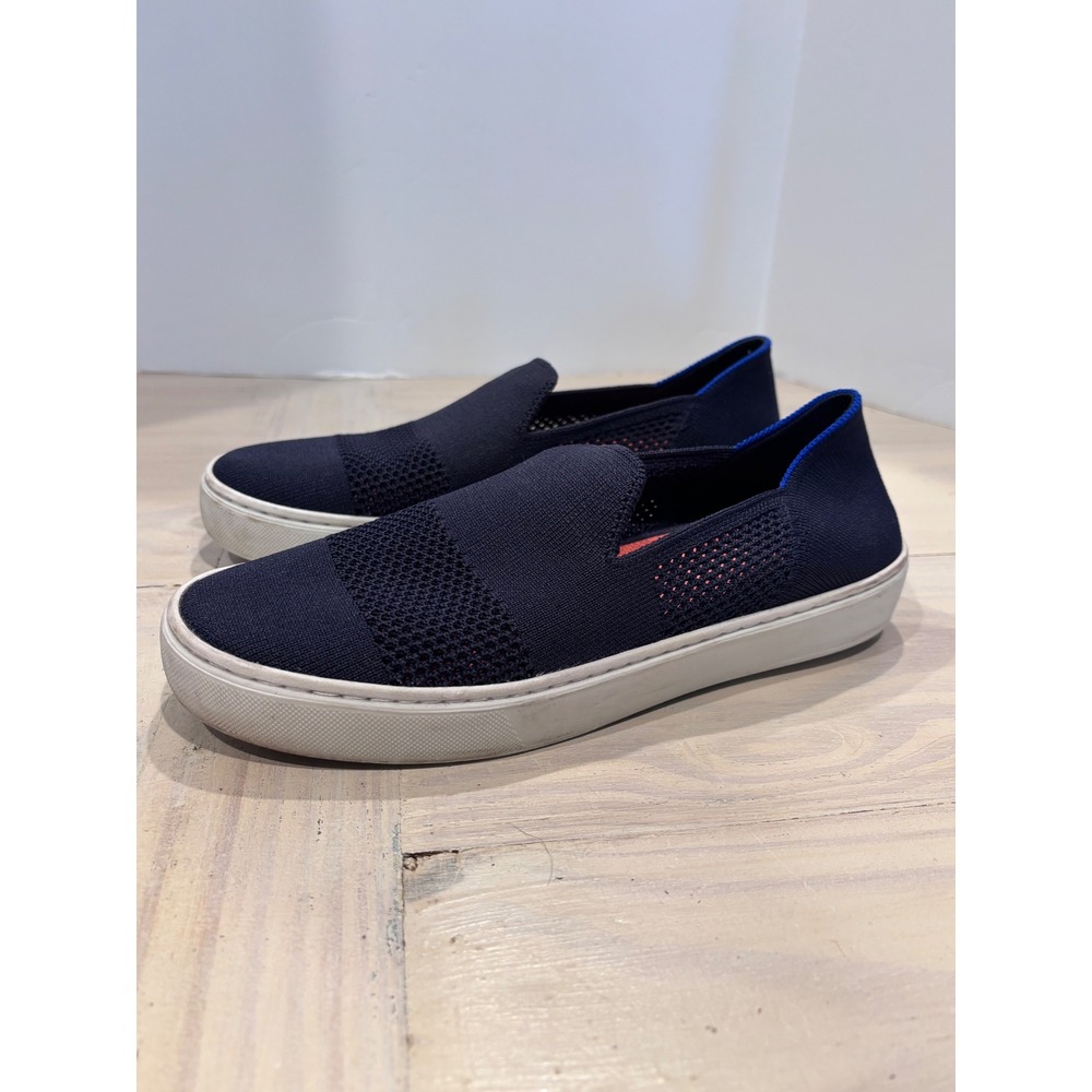 Rothy's The Sneaker Navy Blue Knit Original Slip On Sneakers Shoes Women's 7.5